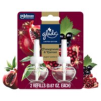 Glade PlugIns Pomegranate & Currant Scented Oil Refills Limited Edition, 0.67 fl oz, 2 count