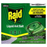 Raid Max Liquid Ant Bait Stations, 0.25 fl oz, 4 count