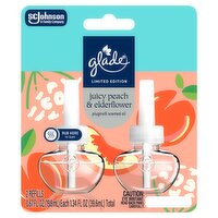 Glade Juicy Peach & Elderflower PlugIns Scented Oil Refills Limited Edition, 0.67 fl oz, 2 Count