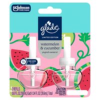 Glade Watermelon & Cucumber PlugIns Scented Oil Refills Limited Edition, 0.67 fl oz, 2 count