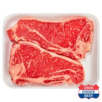USDA Choice Beef Loin New York Strip Steak, Bone In, Average Weight 2 lb Pack