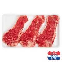 USDA Choice Beef Loin New York Strip Steak, Bone In, Thin Sliced, Average Weight 1.25 lb Pack