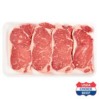 USDA Choice Beef Loin New York Strip Steak, Thin Sliced, Boneless, Average Weight 1 lb Pack