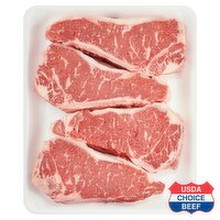 USDA Choice Beef Loin New York Strip Steak, Bone In, Club Pack, Average Weight 3 lb Pack