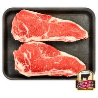 Certified Angus Beef New York Strip Steak, Bone In, Average Weight 2.5 lb Pack