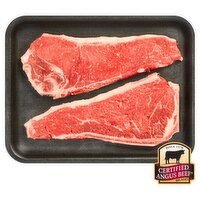 Certified Angus Beef Loin New York Strip Steak, Bone In, Thin Sliced, Average Weight 1.25 lb Pack