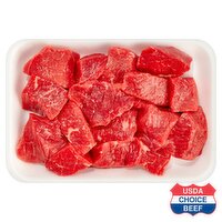 USDA Choice Beef Round Stew, Boneless, Average Weight 1.25 lb pack