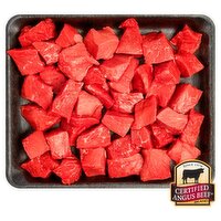 Certified Angus Beef Round Cubes, Boneless, Family Pack, Average Weight 3 lb Pack