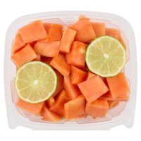 Fresh Papaya Chunks with Lime Wedge