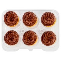 6 Pack Yellow Cupcakes W/ Fudge Icing