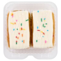 2 Pack Mini Birthday Cake Loaves with Vanilla Icing and Rainbow Sprinkles
