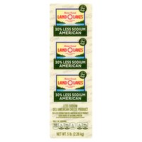 Land O'Lakes 30% Less Sodium White American Cheese, 5 lb, 1 Pound