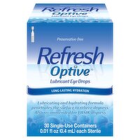 Refresh Optive® Lubricant Eye Drops Non-Preserved Tears, 0.01 fl oz (0.4mL) each Sterile, 0.3 Fluid ounce