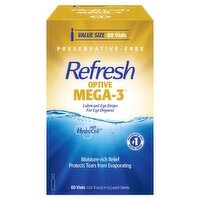 Refresh Optive Mega-3 Lubricant Eye Drops Value Size, 60 count, 0.01 fl oz