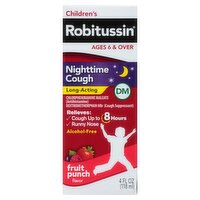 Children's Robitussin Nighttime Cough Fruit Punch Flavor DM Liquid, Ages 6 & Over, 4 fl oz