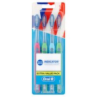 Oral-B Indicator Color Collection Toothbrushes Value Pack, Soft, 4 count