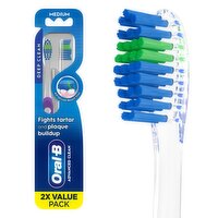 Oral-B Advanced Clean Toothbrushes, Color Changing Bristles, Medium, 2 ct