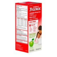 Tylenol Children's Natural Apple Flavor Pain+Fever Oral Suspension, Age 2-11 Years, 4 fl oz