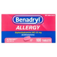 Benadryl Allergy Ultratabs Tablets, 25 mg, 100 count