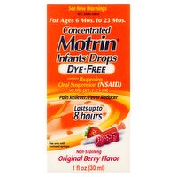 Motrin Infants' Liquid Medicine Drops with Ibuprofen, Dry-Free, Berry, 1 fl. Oz