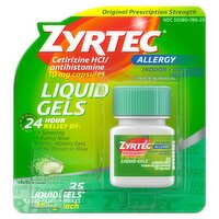 Zyrtec Indoor + Outdoor Allergy Liquid Gels, 10 mg, 25 count