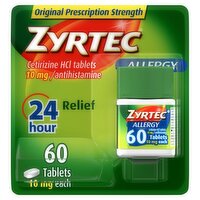 Zyrtec Indoor & Outdoor Allergy Tablets, 10 mg, 60 count