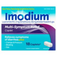 Imodium Multi-Symptom Relief Caplets, 18 count, 18 Each