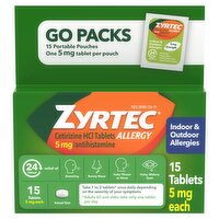 Zyrtec Indoor & Outdoor Allergies Tablets, 15 count