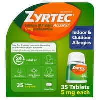 Zyrtec Indoor & Outdoor Allergies Tablets, 5mg, 35 count
