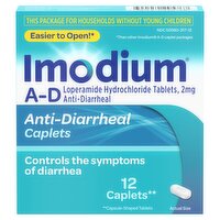 Imodium Anti-Diarrheal Caplets, 12 count, 2 mg