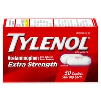 Tylenol Extra Strength Acetaminophen Caplets for Adults, 500 mg, 50 count