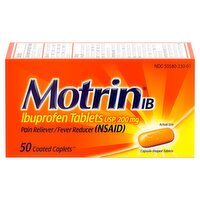 Motrin IB Ibuprofen Tablets, USP, 200 mg, 50 count, 50 Each