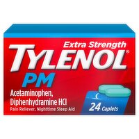 Tylenol PM Extra Strength Pain Reliever, Nighttime Sleep Aid Caplets, 24 count