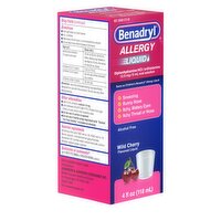 Benadryl Wild Cherry Flavored Allergy Liquid, 4 fl oz