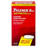 Tylenol 8hr Arthritis Pain Acetaminophen Extended-Release Tablets, 650 mg, 100 count, 100 Each