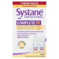 Systane Complete PF Lubricant Eye Drops Twin Pack, 0.34 fl oz, 2 count