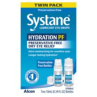 Alcon Systane Hydration PF Preservative-Free Lubricant Eye Drops Twin Pack, 0.34 fl oz, 2 count