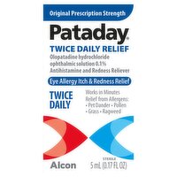 Pataday Original Prescription Strength Twice Daily Relief Eye Drops, 0.17 fl oz