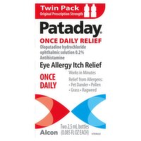 Pataday Original Prescription Strength Once Daily Relief Eye Drops Twin Pack, 0.085 fl oz, 2 count