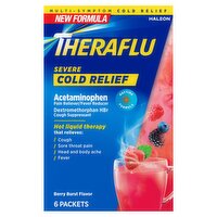 Theraflu Berry Burst Flavor Severe Cold Relief, 6 count, 6 Each