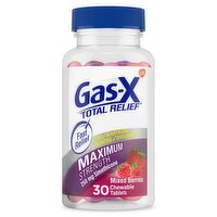 Gas-X Total Relief Maximum Strength Mixed Berries Chewable Tablets, 30 count