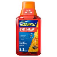Theraflu Honey & Elderberry Flavor Max Strength Flu Relief Liquid, 8.3 fl oz, 8.3 Fluid ounce