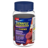 Theraflu Apple Cinnamon Flavor Severe Cold Relief Nighttime Soft Chewable Tablets, 20 count