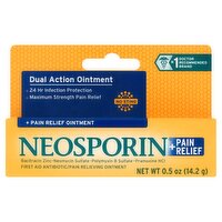 Neosporin Maximum Strength + Pain Relief Ointment, 0.5 oz