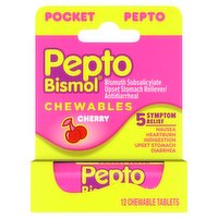 Pepto Bismol Pocket Cherry Chewable Tablets, 12 count