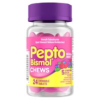 Pepto Bismol Berry Mint Chewable Tablets, 24 count