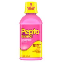 Pepto Bismol Upset Stomach Reliever/Antidiarrheal Relief Liquid, 16 fl oz, 16 Fluid ounce