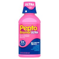Pepto Bismol Liquid Ultra for Nausea, Heartburn, Indigestion, Upset Stomach, and Diarrhea - 5 Sympt