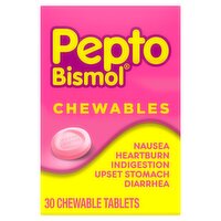 Pepto Bismol Chewable Tablets for Nausea, Heartburn, Indigestion, Upset Stomach, and Diarrhea - 5 S