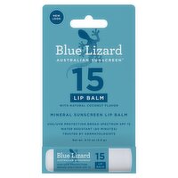 Blue Lizard Mineral Sunscreen Broad Spectrum Lip Balm, SPF 15, 0.13 oz